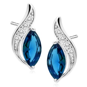 Cercei argint cu pietre albastre Marquise DiAmanti Z1081E_BL-DIA (Argint 925‰ 1,8 g.)